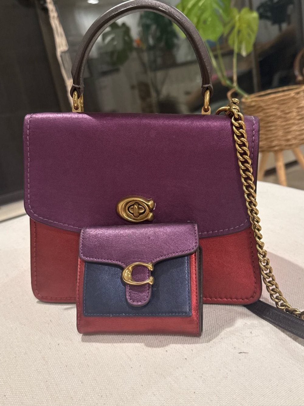 Coach Parker Bag with Matching Wallet